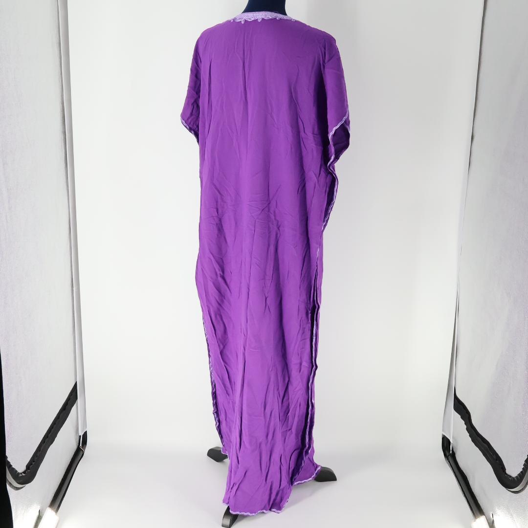 【ベリーダンス用衣装】パープル ガラベーヤ ワンピース ドレス チュニック