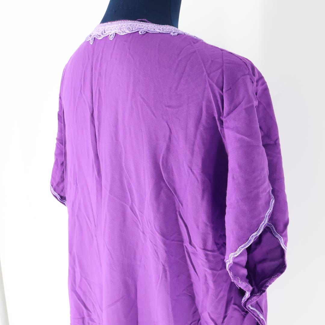 【ベリーダンス用衣装】パープル ガラベーヤ ワンピース ドレス チュニック