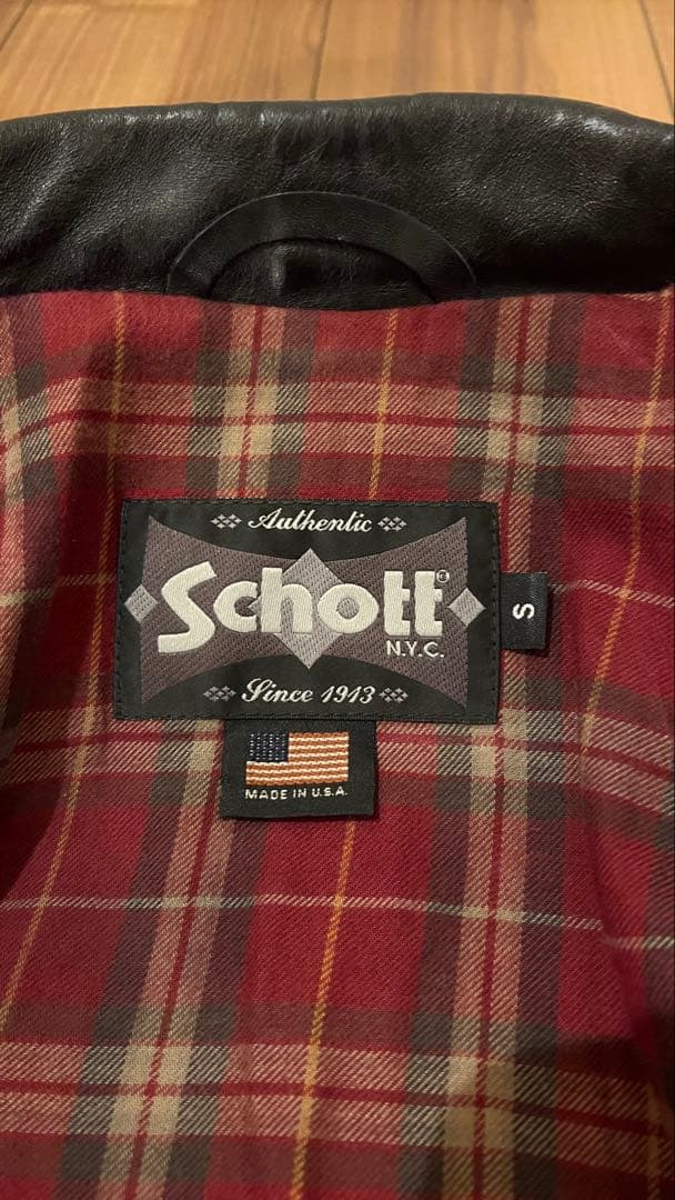 schott 626 レザーダブルライダースジャケット S ショット 618