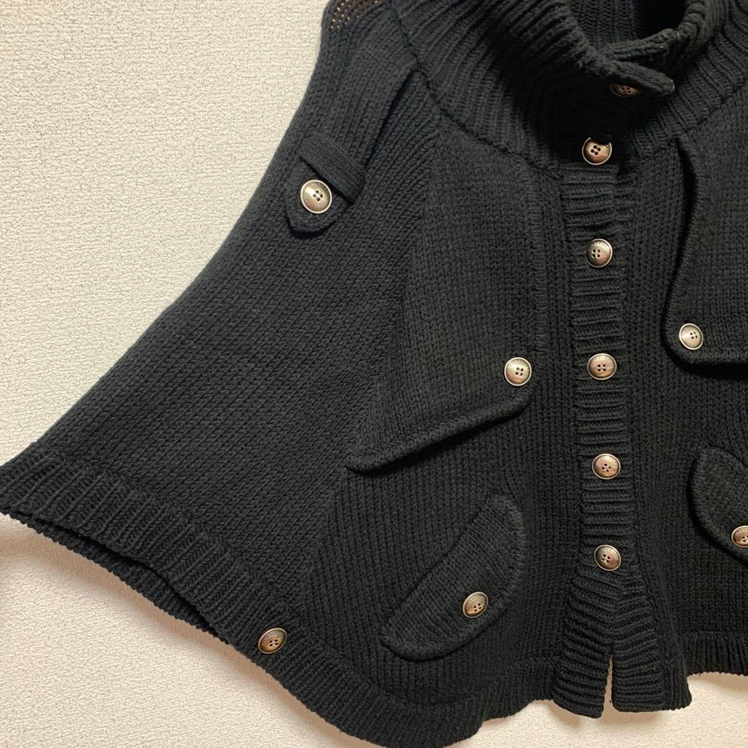 バーバリーロンドンブルーレーベル ポンチョ 三陽商会 ブラック 体型カバー 高級