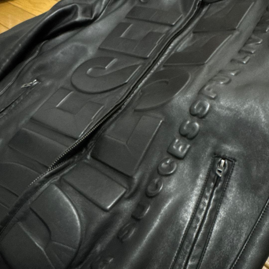 DIESEL ブラック レザージャケット 50 L-MET-VERT