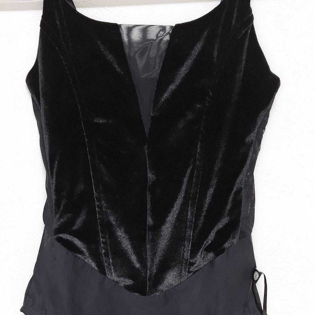 【未使用】BODILE ベロア コルセットレオタード 黒 ＊ バレエ ダンス