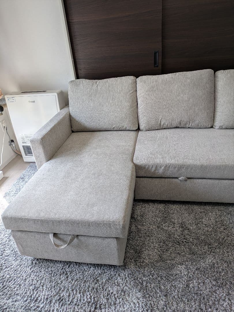 ニトリソファー　カウチソファー　ソファーベッド　ノアーク2 モカ　2〜3人掛け