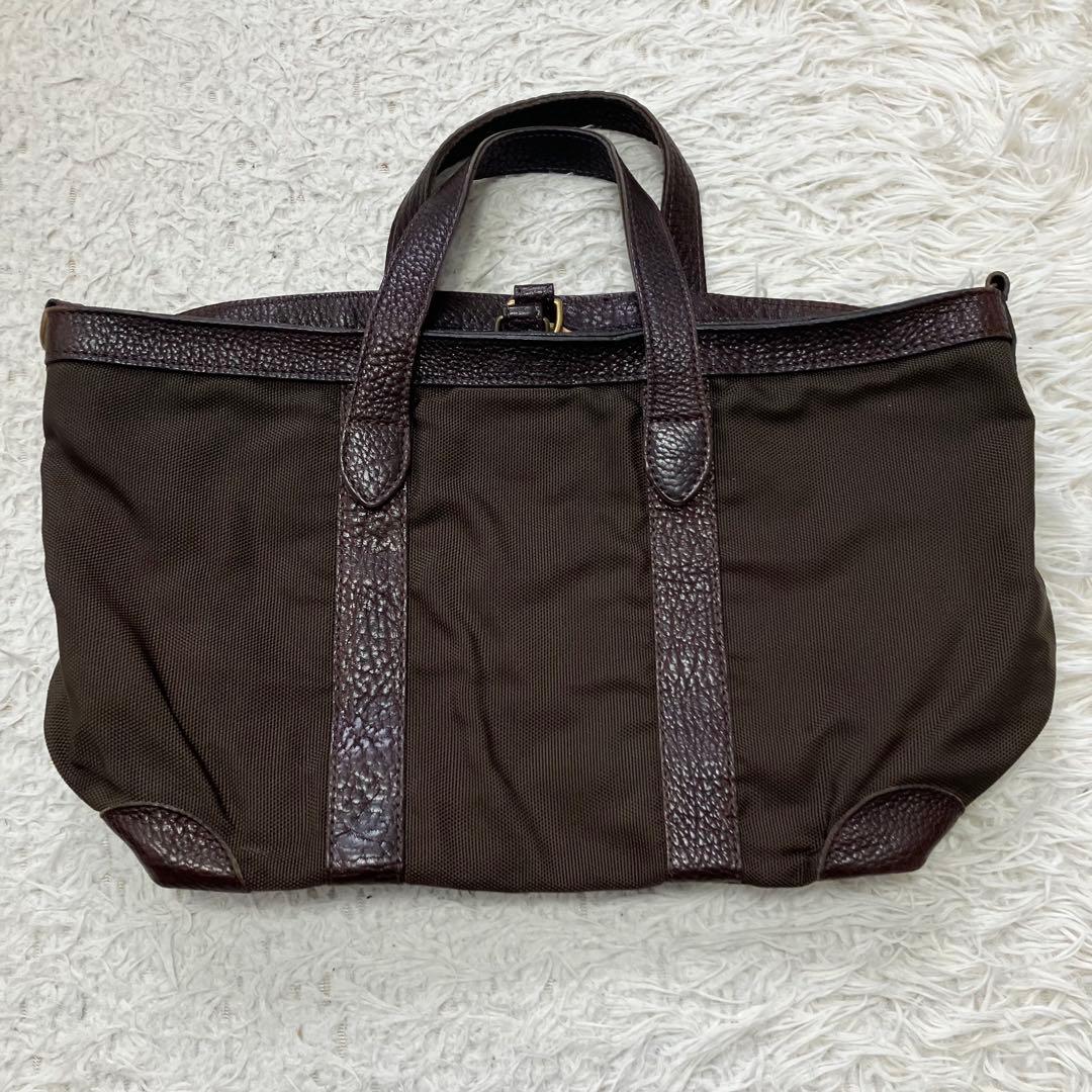 《状態良人気2way早い者勝》J&Mデヴィッドソントートバッグ本革シボ革ブラウン