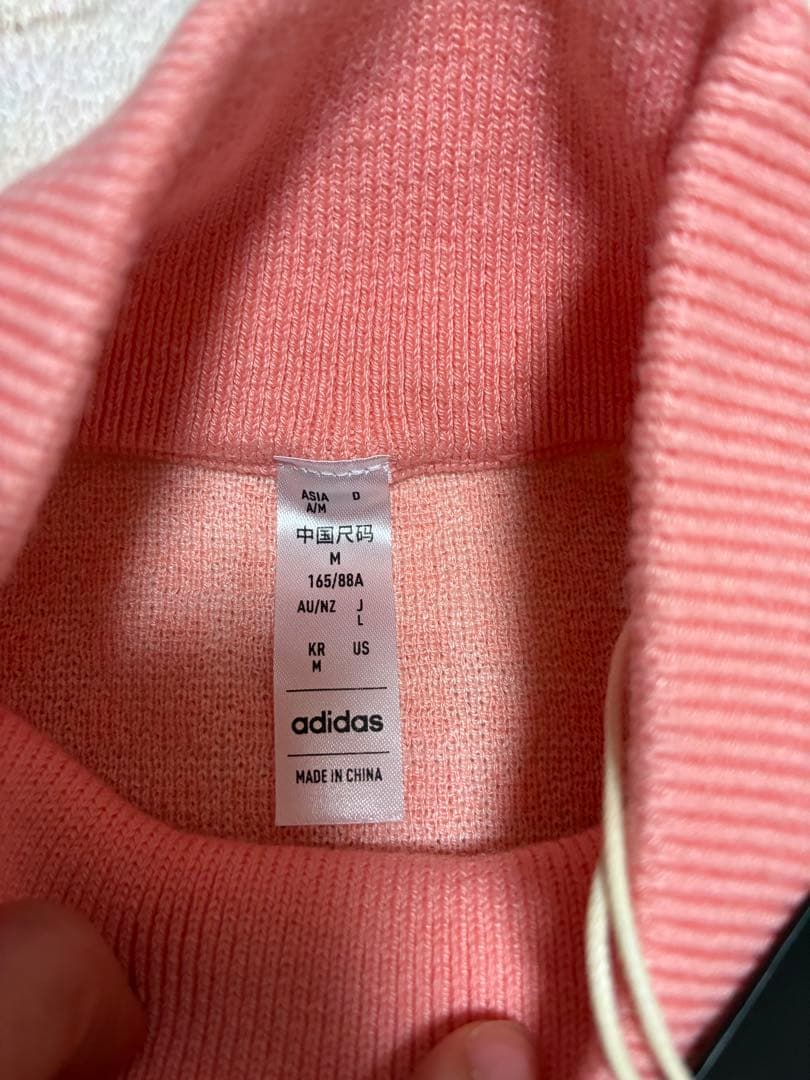 新品　L　PRIMEKNIT ハウンドトゥース モックネック セーター　ピンク