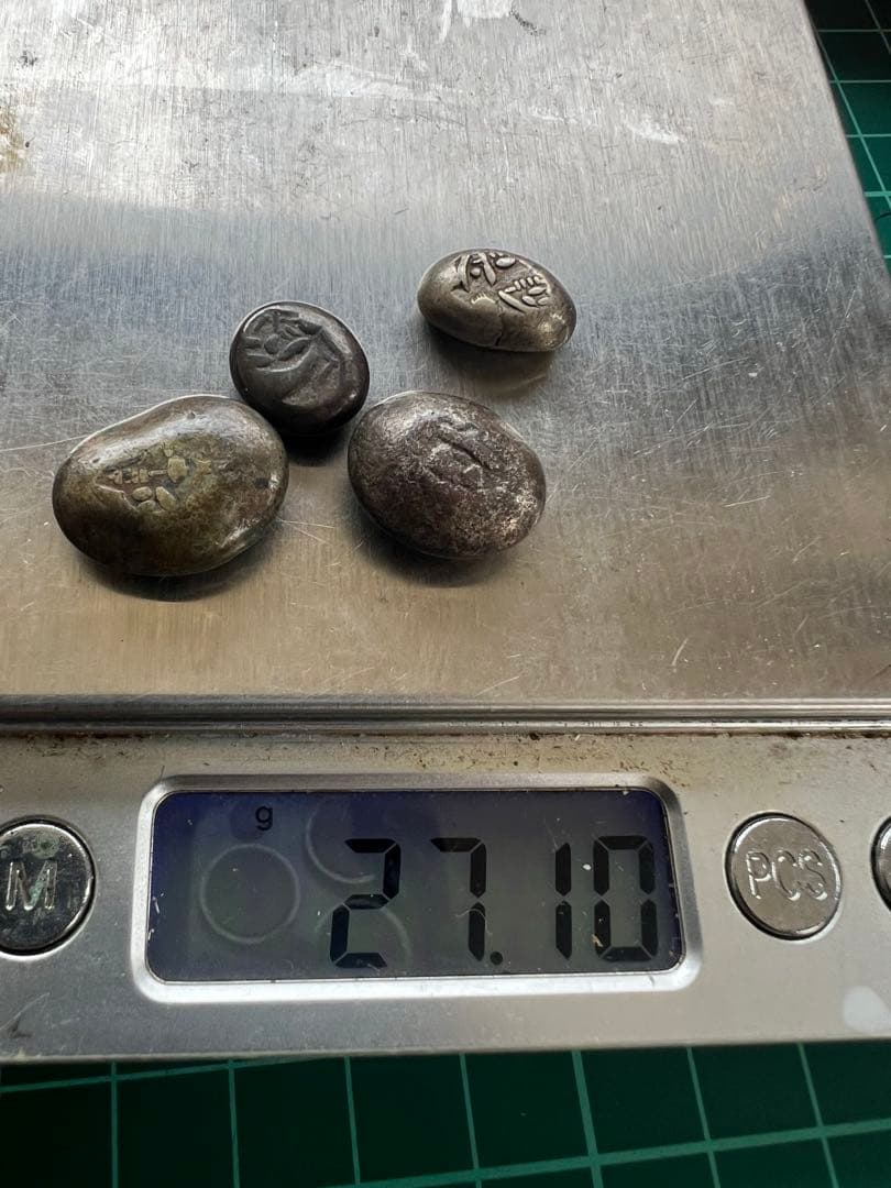 日本古金銀　豆板銀　4個まとめロット