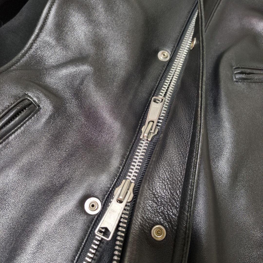 ジョニーウルフ ラムレザー 変形 切替 レザーライダースジャケット IDEAL