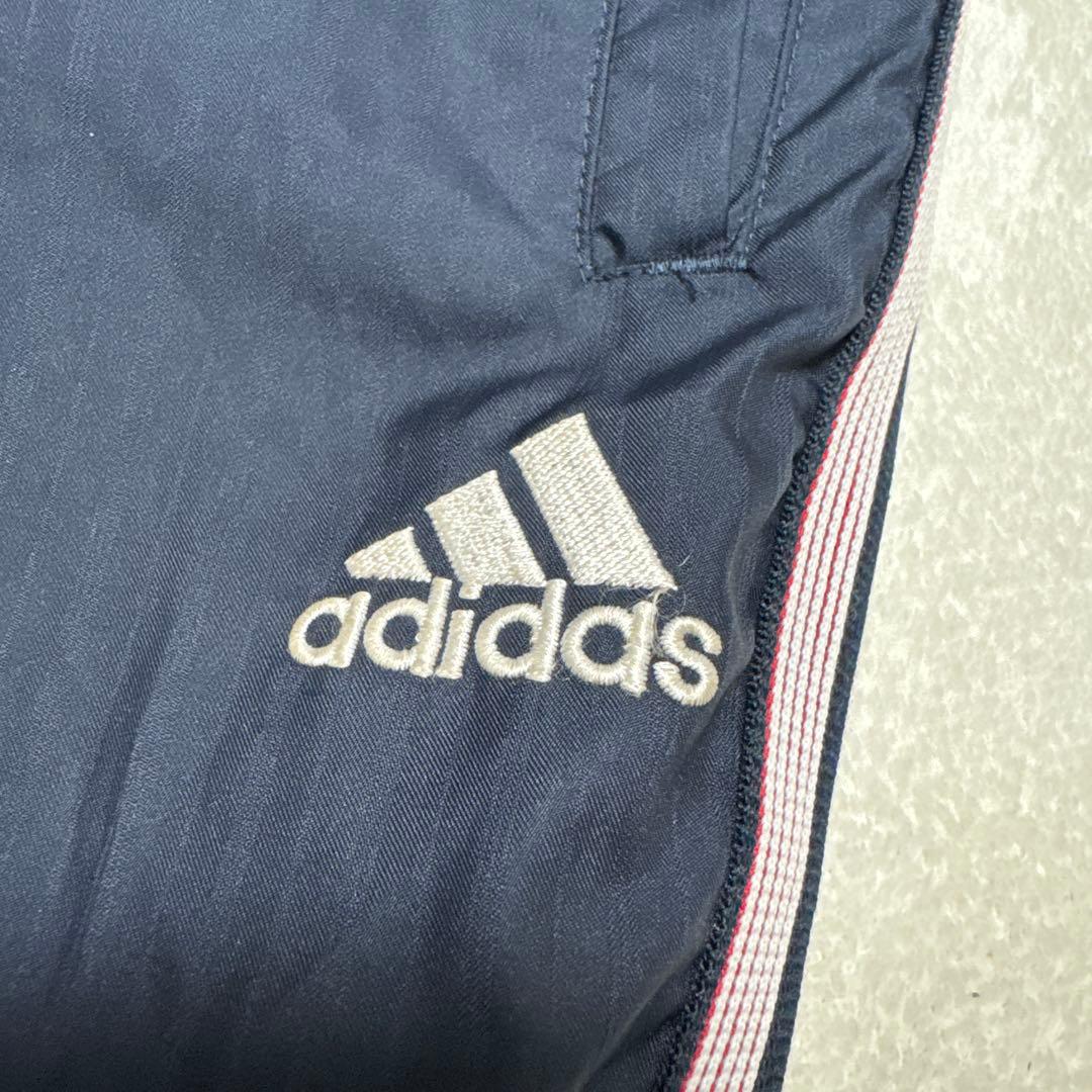 美品 アディダス セットアップ ウィンドブレーカ ジャージ M ネイビー ライン