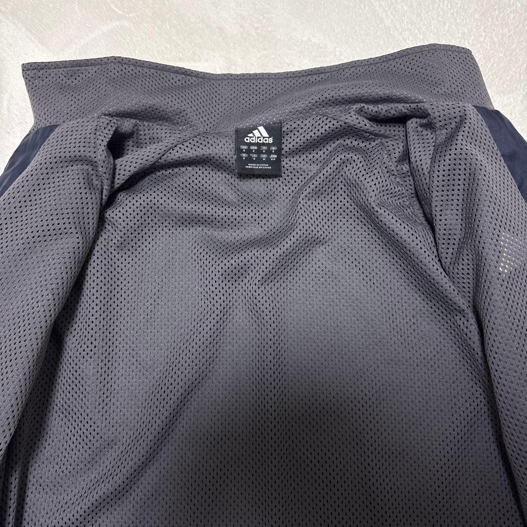 美品 アディダス セットアップ ウィンドブレーカ ジャージ M ネイビー ライン