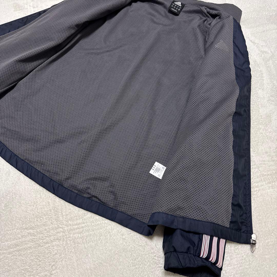 美品 アディダス セットアップ ウィンドブレーカ ジャージ M ネイビー ライン