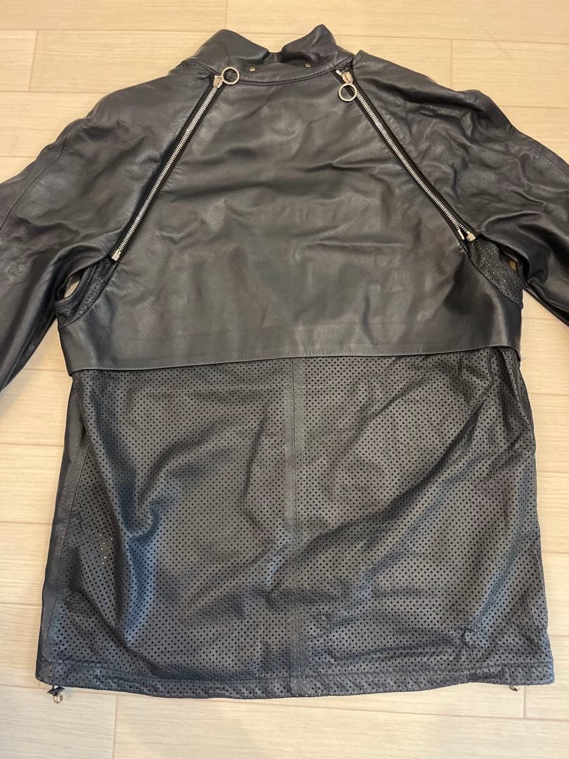 【Paul Smith】羊革 ラムレザー メッシュ切替 ライダースジャケット M