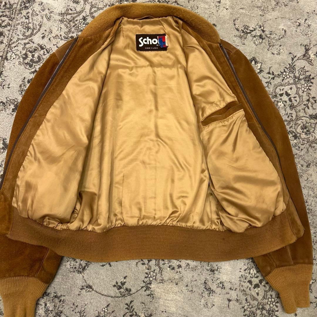 USA製 ショット スエード ボンバージャケット 42アメカジ ブルゾン 本革