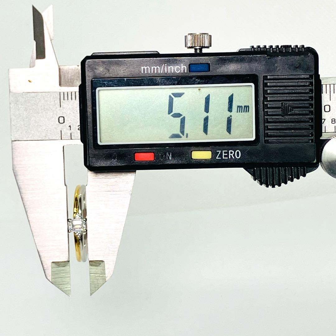 美品 GSTV Pt950/K18 エメラルドカット ダイヤモンド リング