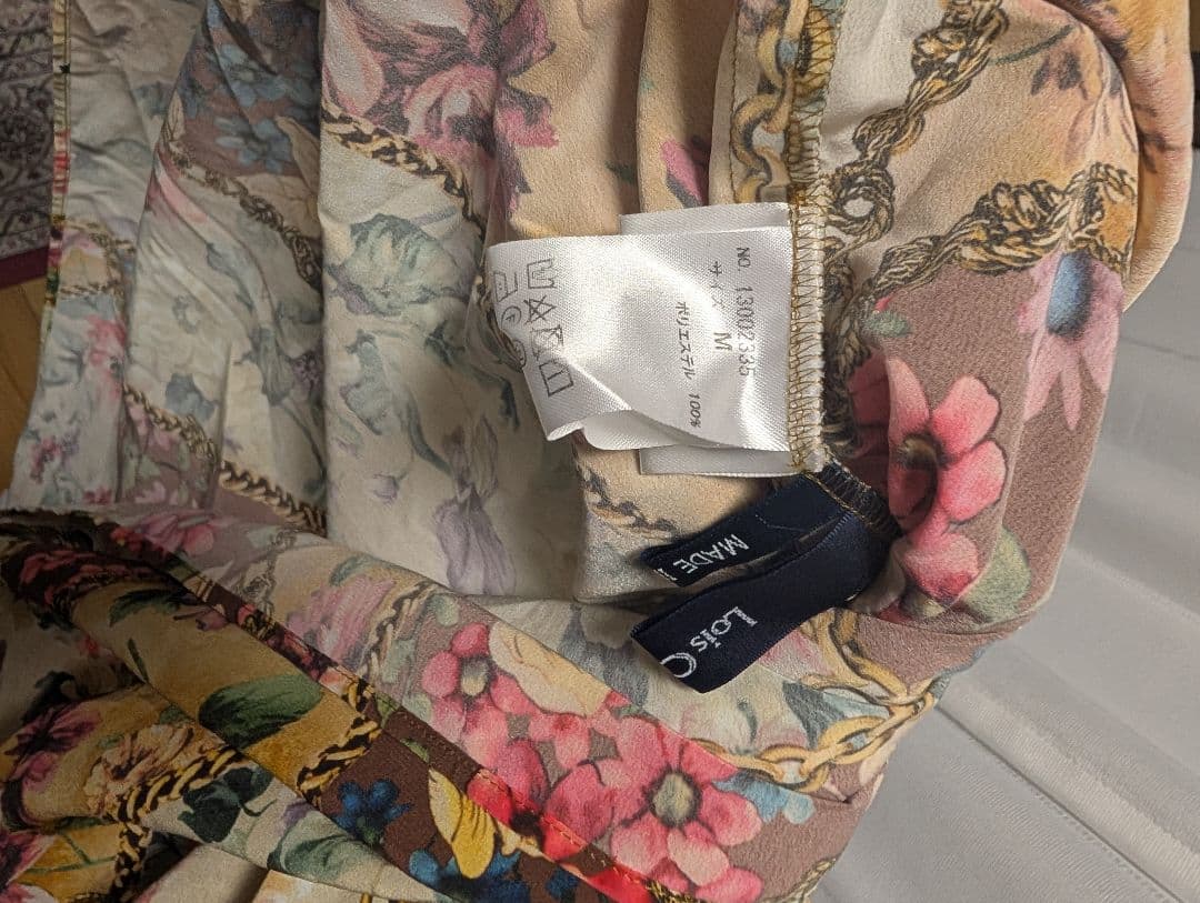 Lois CRAYON ロイスクレヨン 花柄 チェーン柄 ロングワンピース M