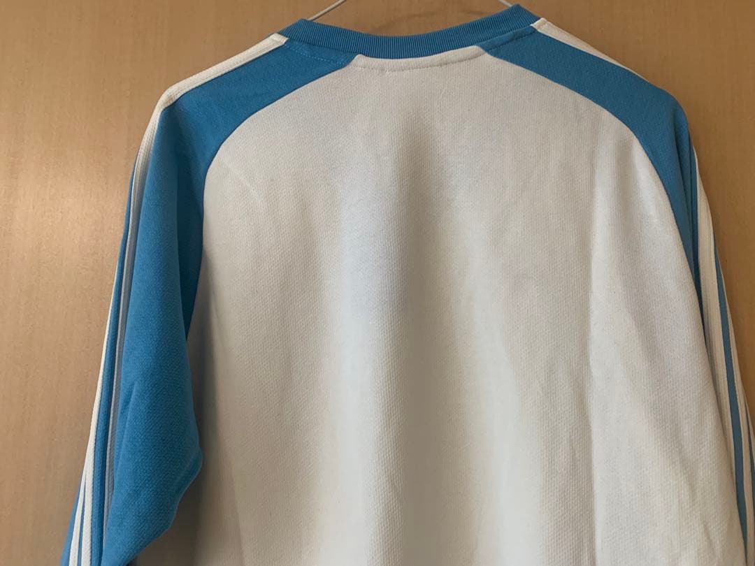 アディダスオリジナルス　長袖ジャージ　サッカー　番号1 ホワイト／水色　L