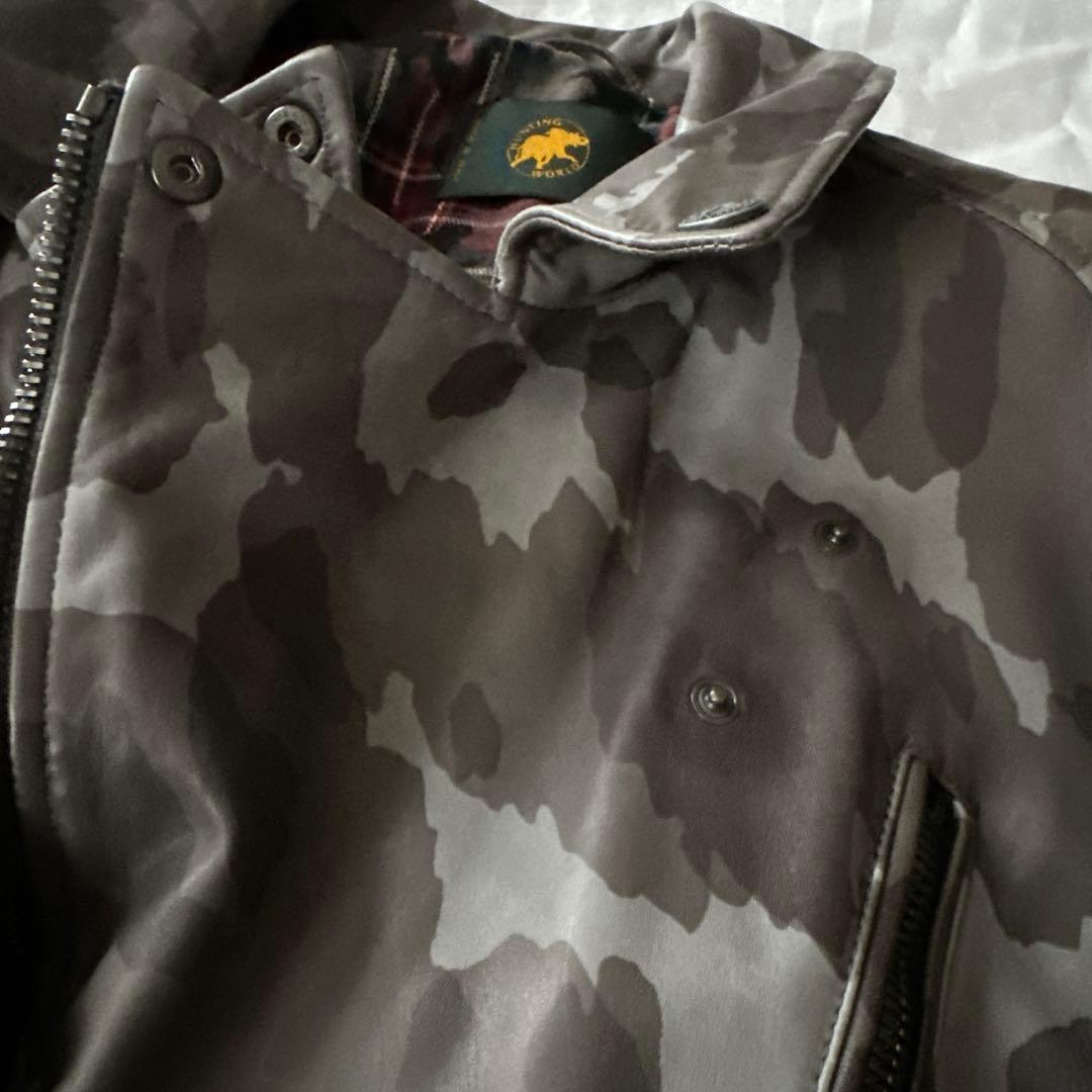 2点トミーレザーライダースジャケット　迷彩柄　羊革　イタリア製