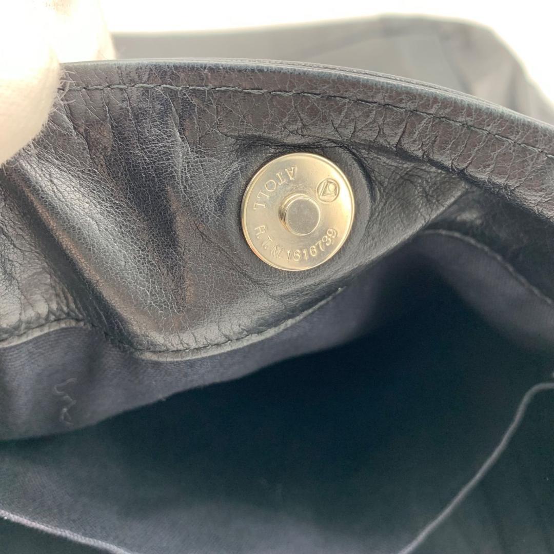 17154✨Y's ワイズ 牛革 レザー トートバッグ 肩掛け 大容量 ブラック