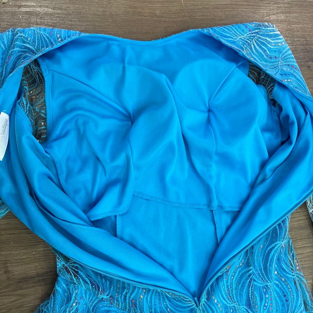 3.4 prima boutique 社交ダンス ドレス スカイブルー フリル