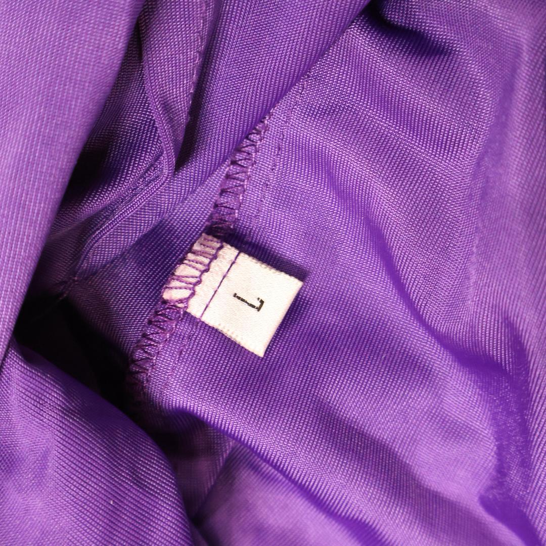 【美品 社交ダンス衣装】パープル ワンピース ドレス 紫 レース 濃い 無地