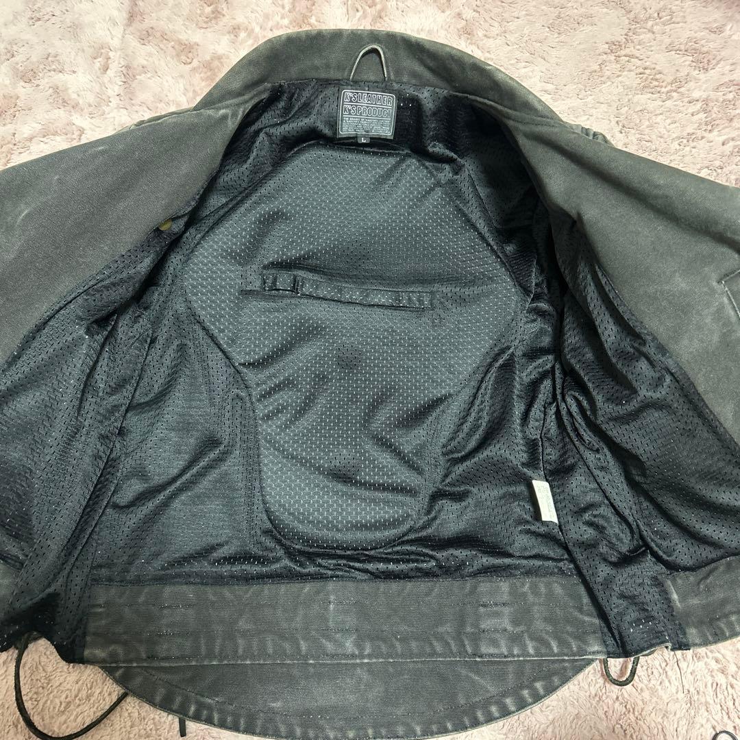 カドヤ　ダークグレー （黒）帆布 ダブルライダースジャケット