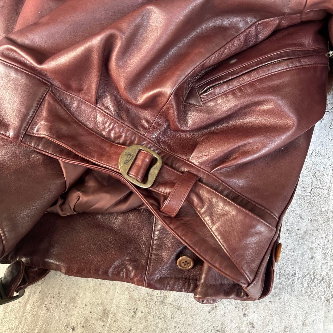 OLIVIER MASSUGER ラムレザー　レザージャケット　ダブル　L