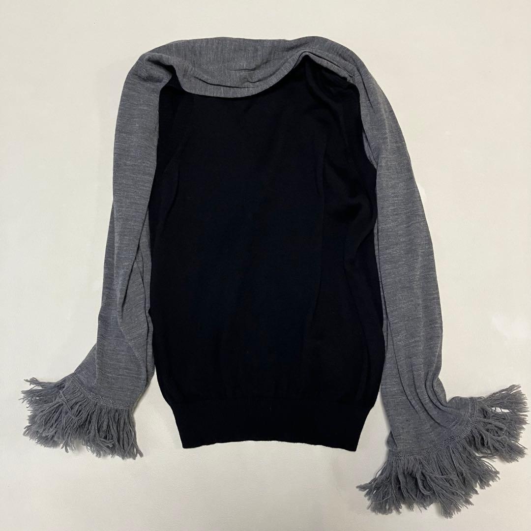 美品 トリココムデギャルソン レイヤード風 ストール付 ニットベストAD2011