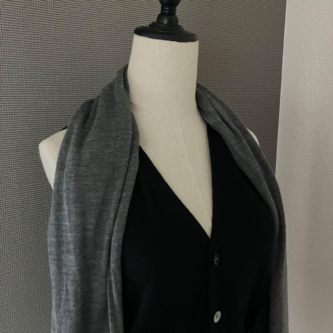 美品 トリココムデギャルソン レイヤード風 ストール付 ニットベストAD2011