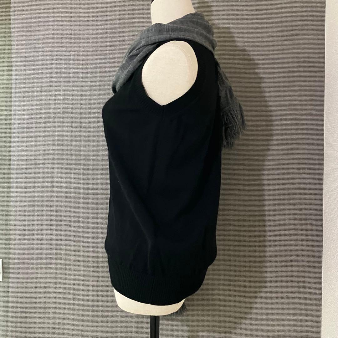 美品 トリココムデギャルソン レイヤード風 ストール付 ニットベストAD2011