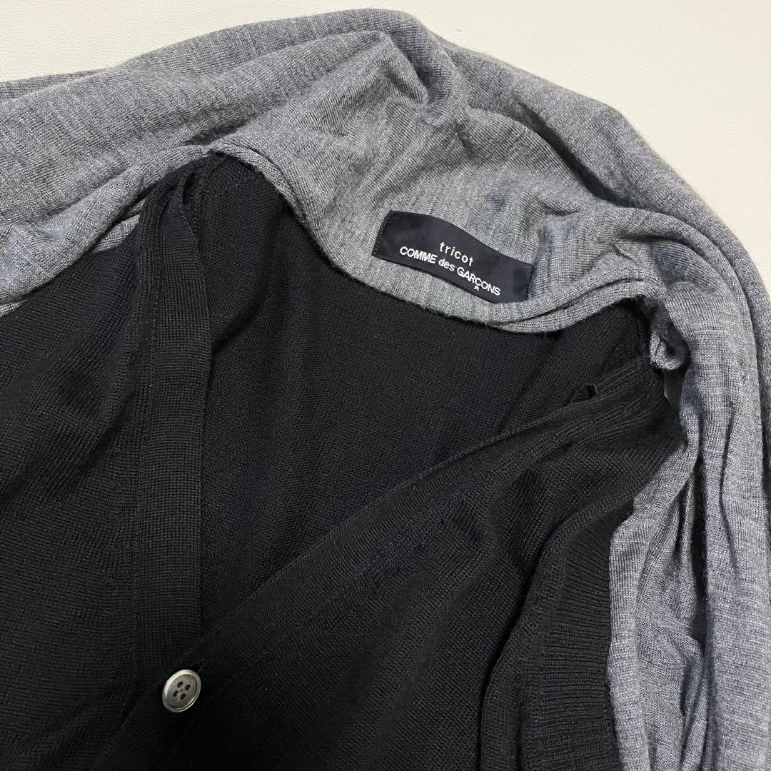 美品 トリココムデギャルソン レイヤード風 ストール付 ニットベストAD2011