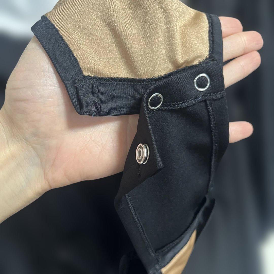 社交ダンス　ブラック　ドレープ付きワンピース訳あり