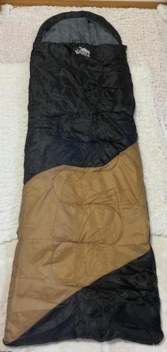 ２点　寝袋　-15℃ シュラフ　封筒型　丸洗い　抗菌　キャンプ　黒