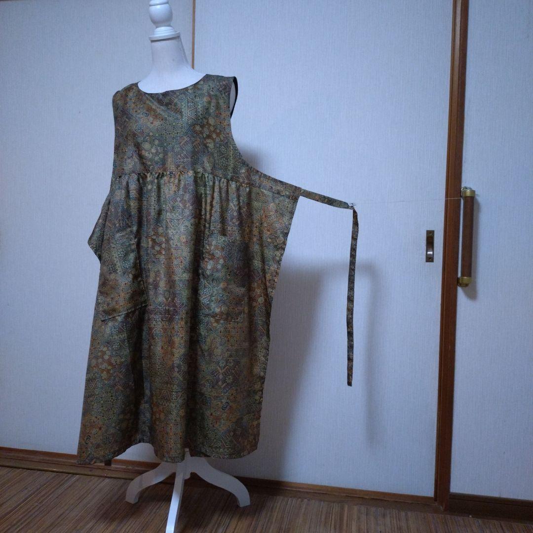 ☆奄美☆大島紬リメイクエプロンドレス４点