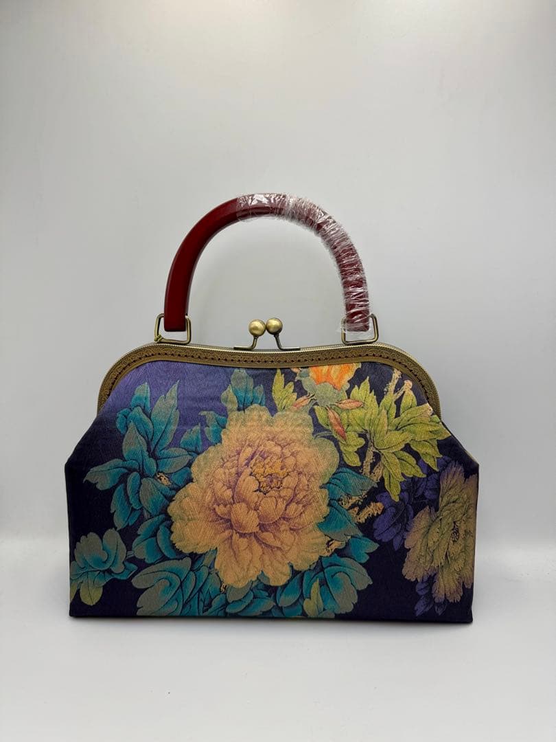 ハンドメイド　大きながま口バッグ　#472