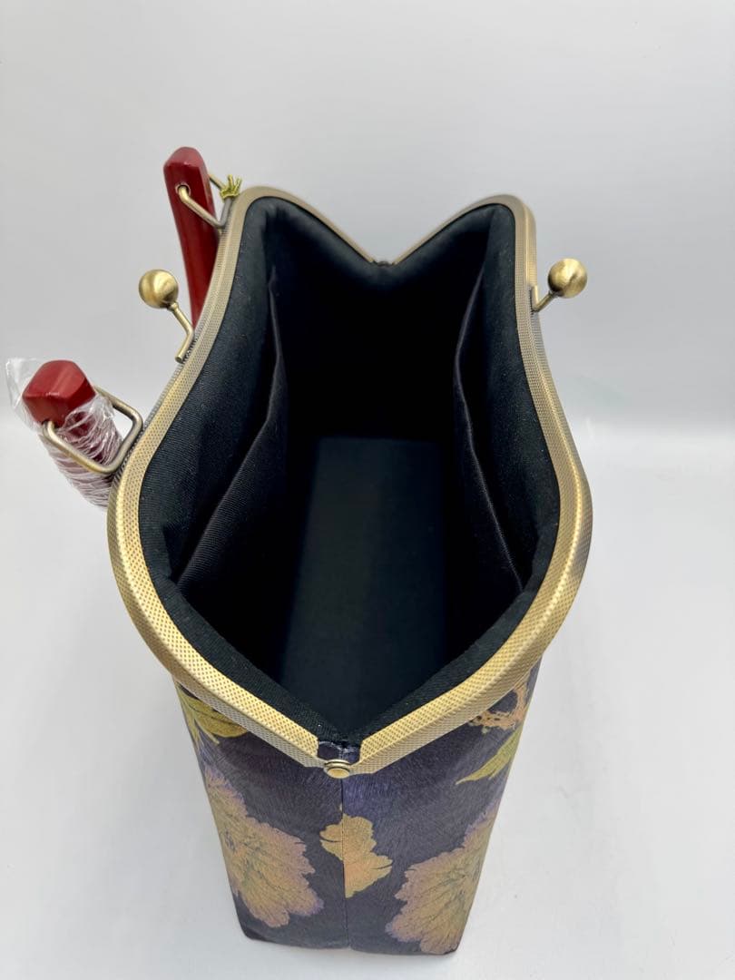 ハンドメイド　大きながま口バッグ　#472