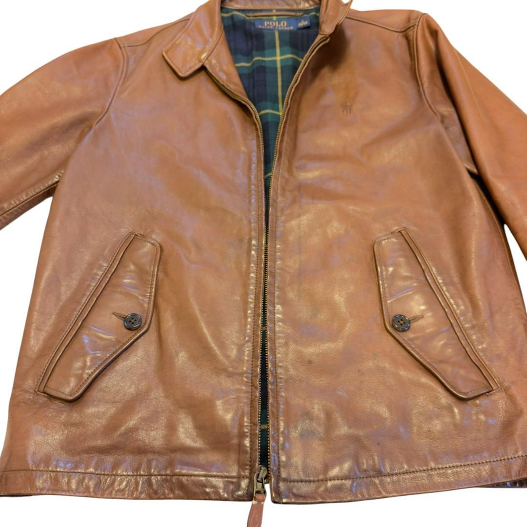 POLO RALPH LAUREN ノバチェック 牛革 レザージャケット