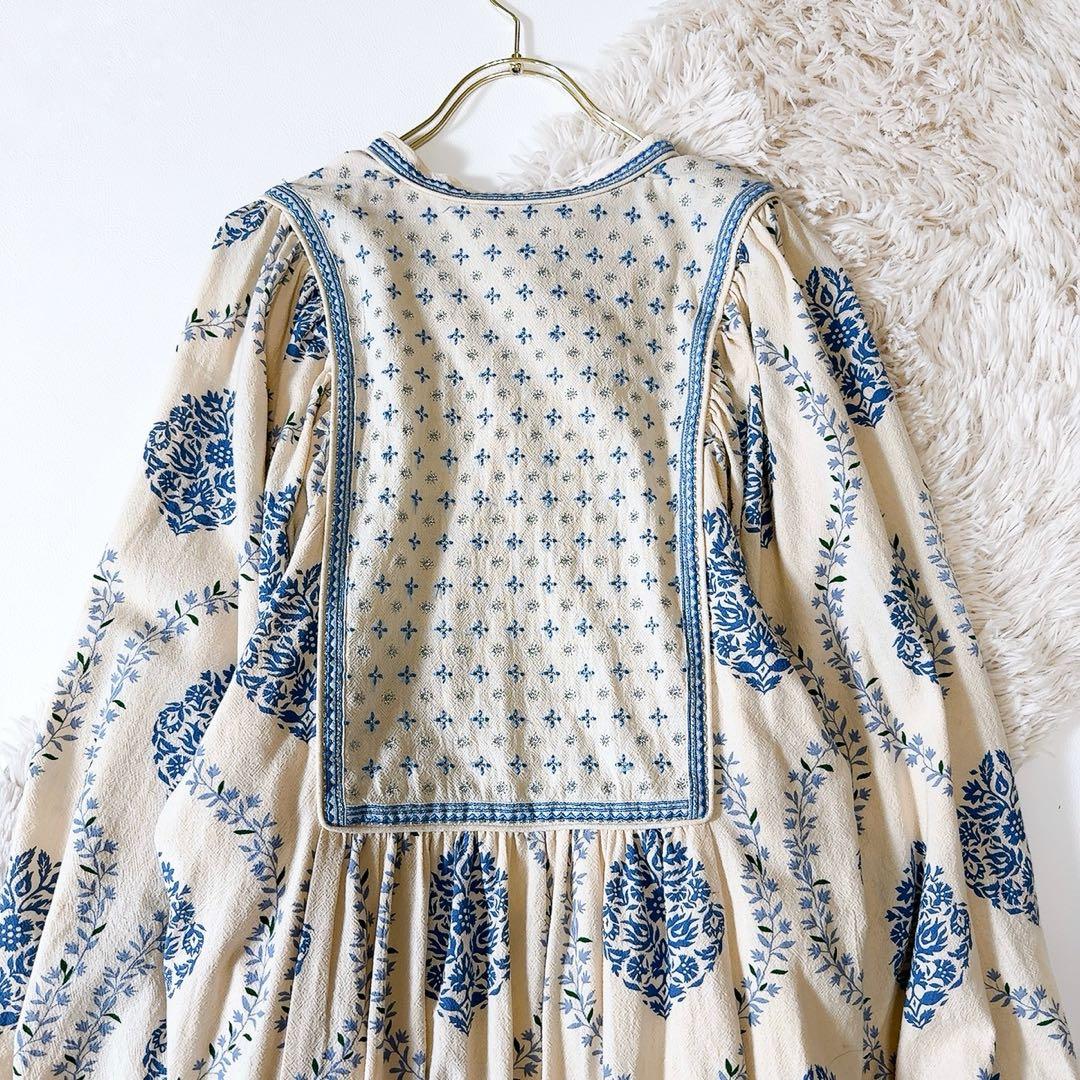 未使用級ꕥヌキテパ 25AW 完売品 クリンプコットンフラワーヨーク刺繍ドレス