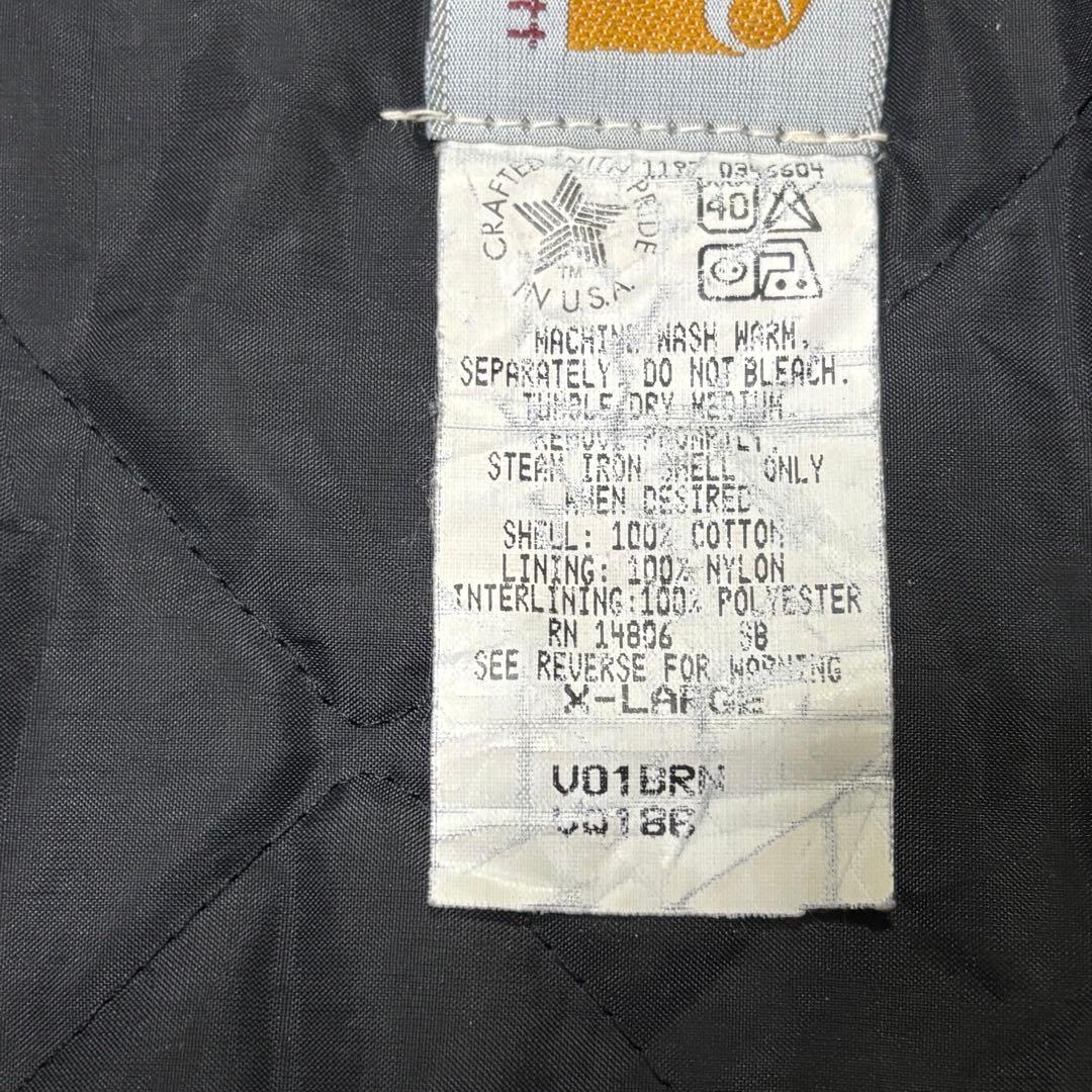 90s USA製 ✨ Carhartt ダック地ベスト フェード キルティング