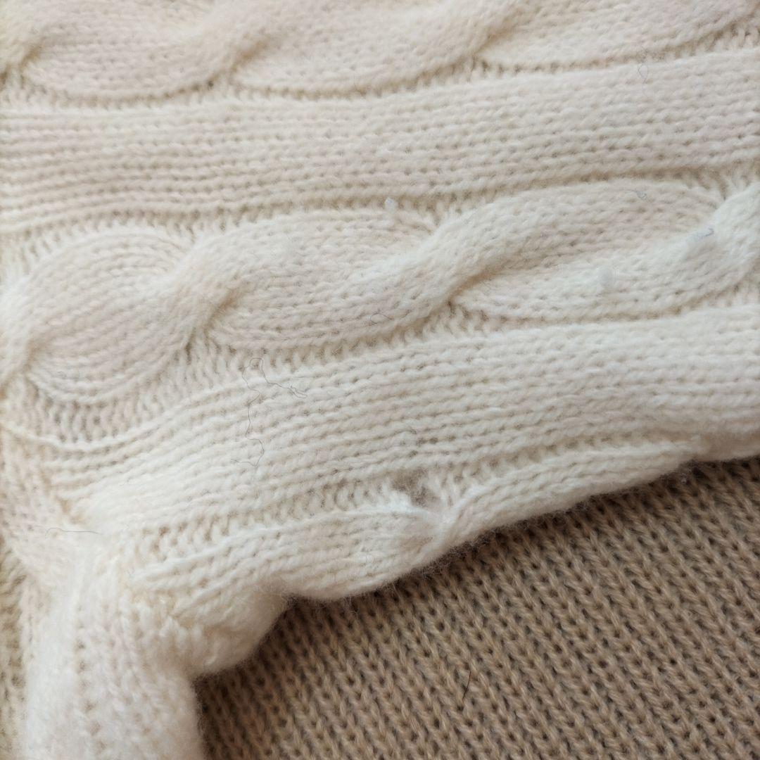 ポロ ラルフローレン 現行タグ　ニットポンチョ カシミア混　ケーブル　ベルト M