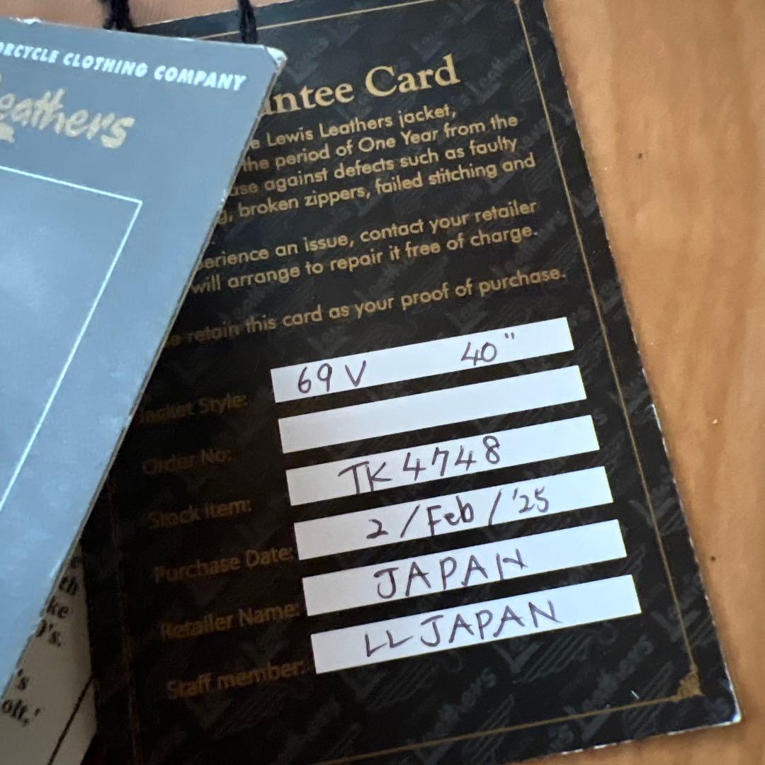 Lewis Leathers スポーツマン　2025 ギャラ40 シープスキン