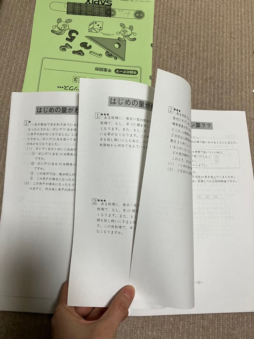 SAPIX5年算数テキスト1年分