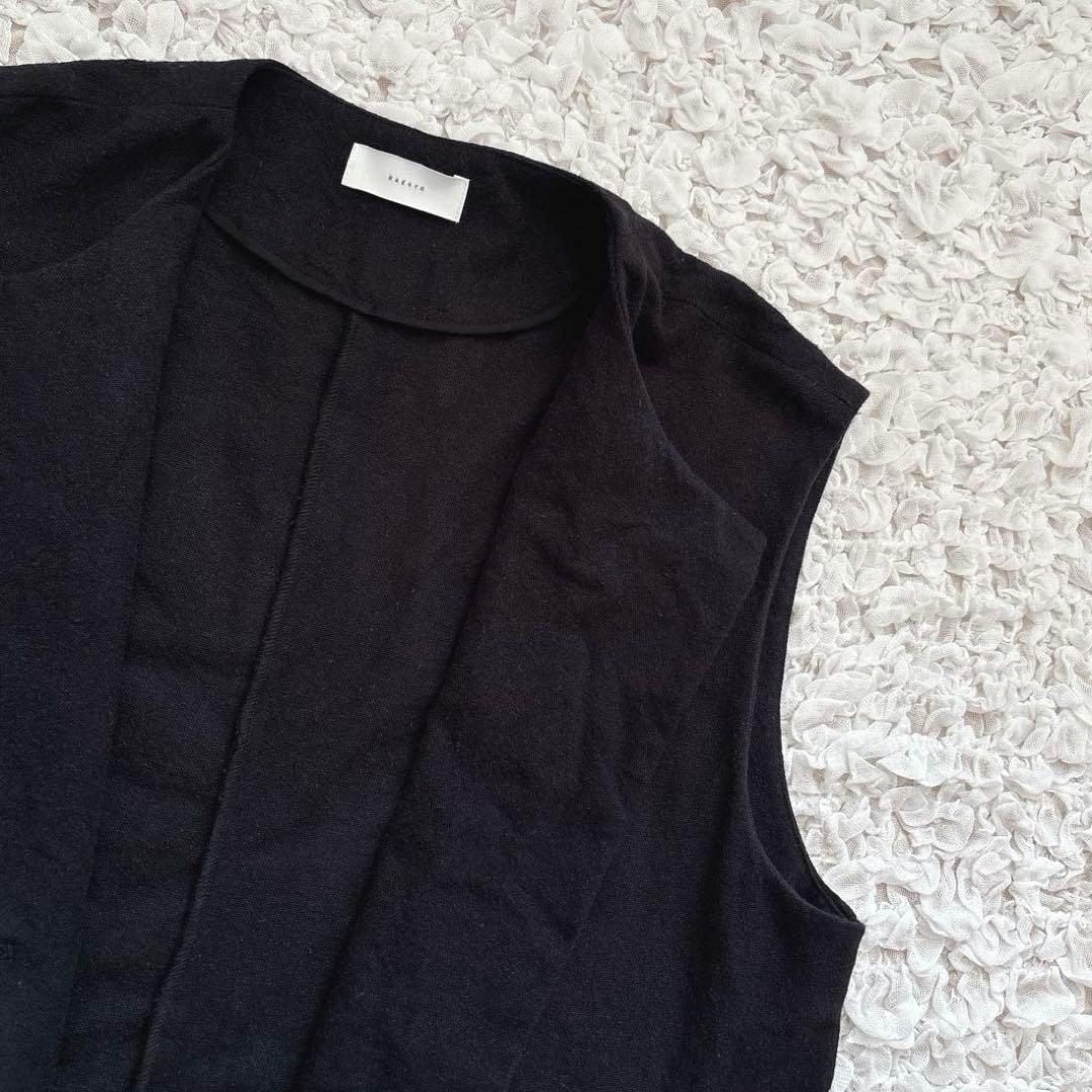 2024 かぐれ　リネンレーヨンベスト　黒