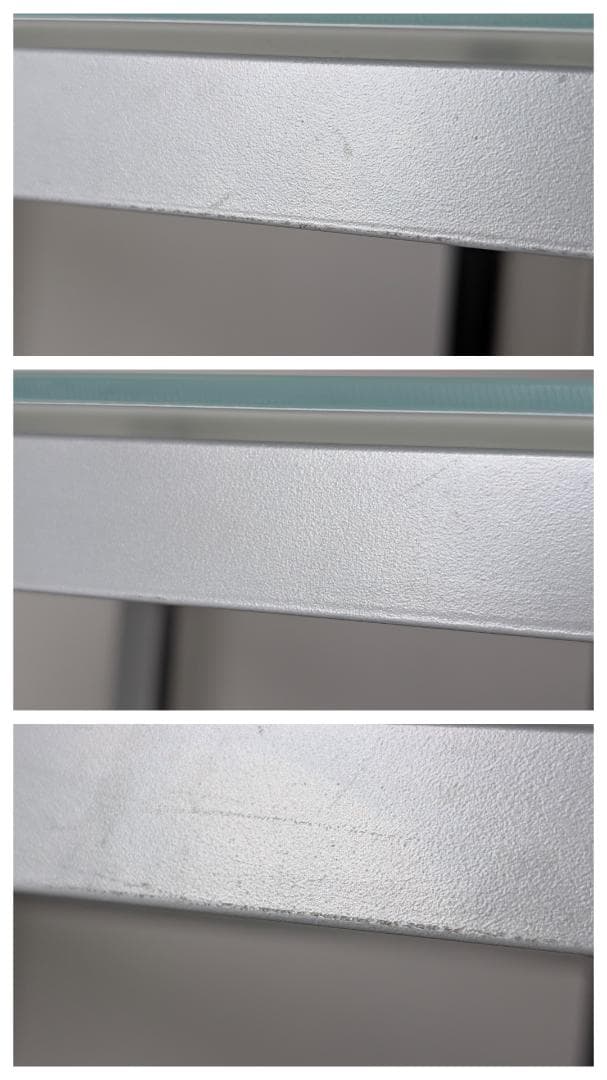 00s OLD スチールフレーム ガラス リビング テーブル スタイリッシュ