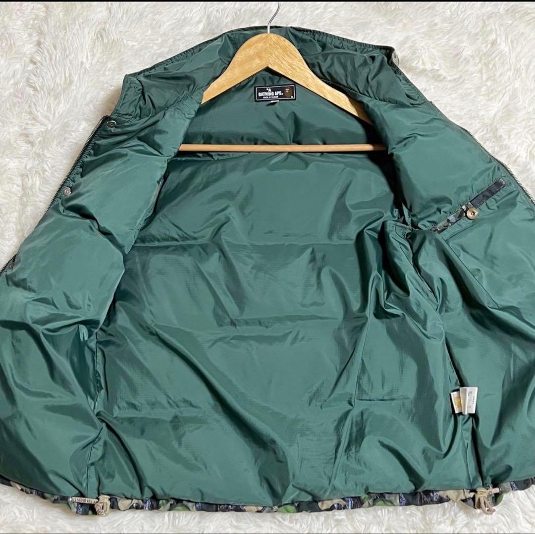 【美品】ダウンベスト リアルツリーカモ　サルカモ A BATHING APE