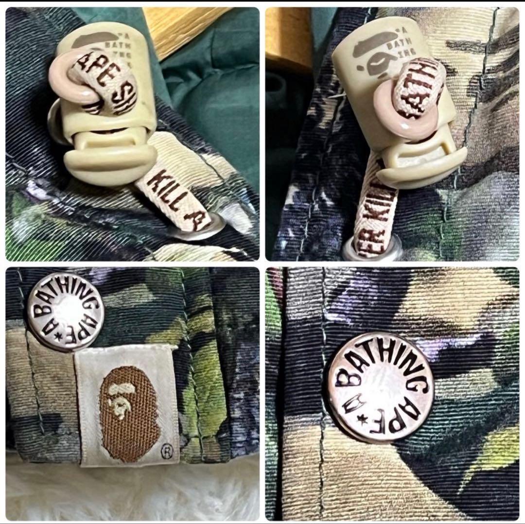 【美品】ダウンベスト リアルツリーカモ　サルカモ A BATHING APE
