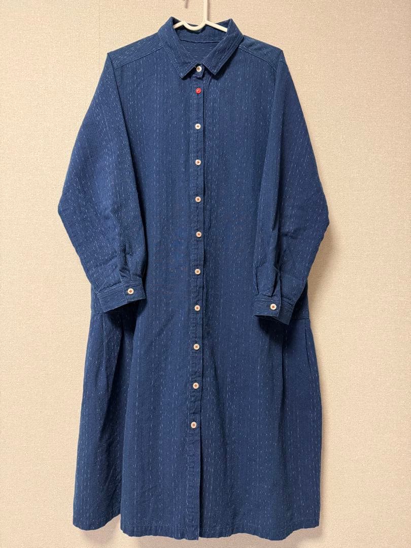 カスリラ 備後絣 藍染ワンピース