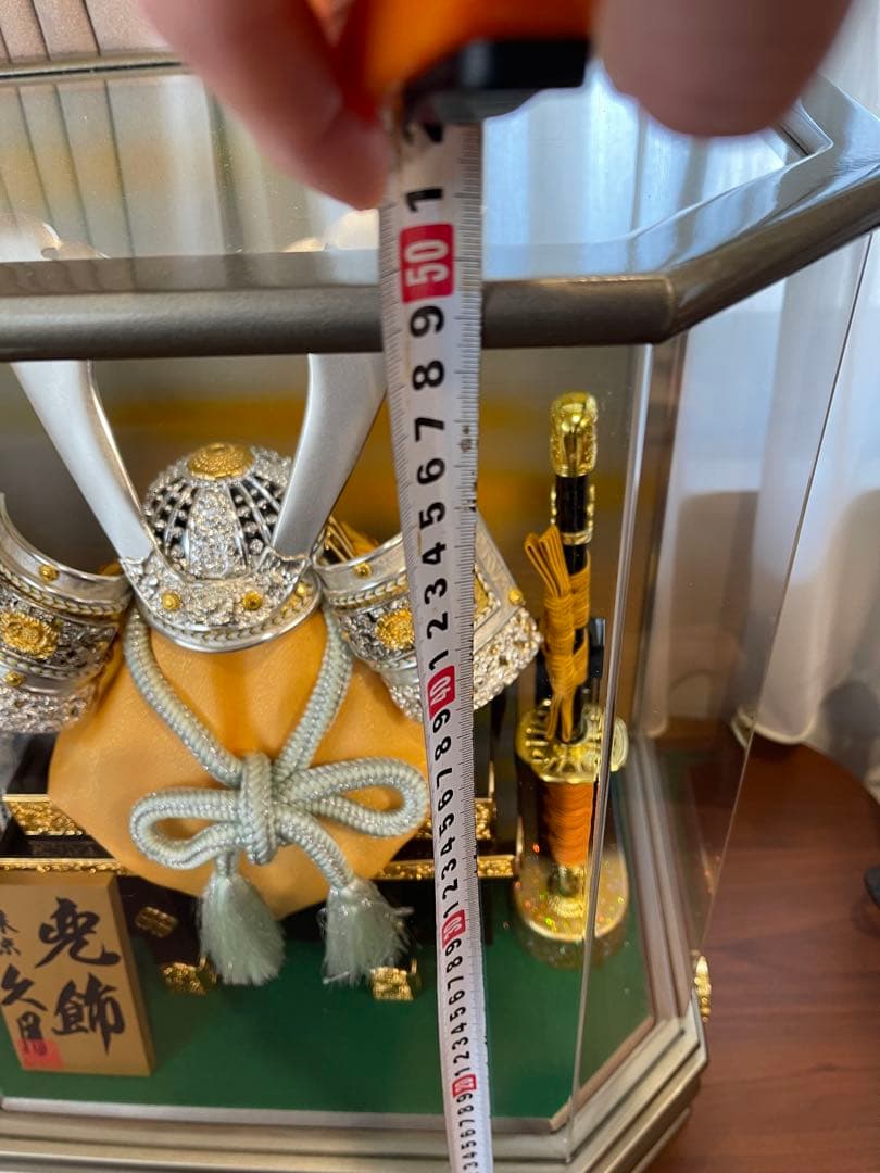 兜飾り 五月人形　弓矢　刀　こどもの日　端午の節句　ケース入り　オルゴール