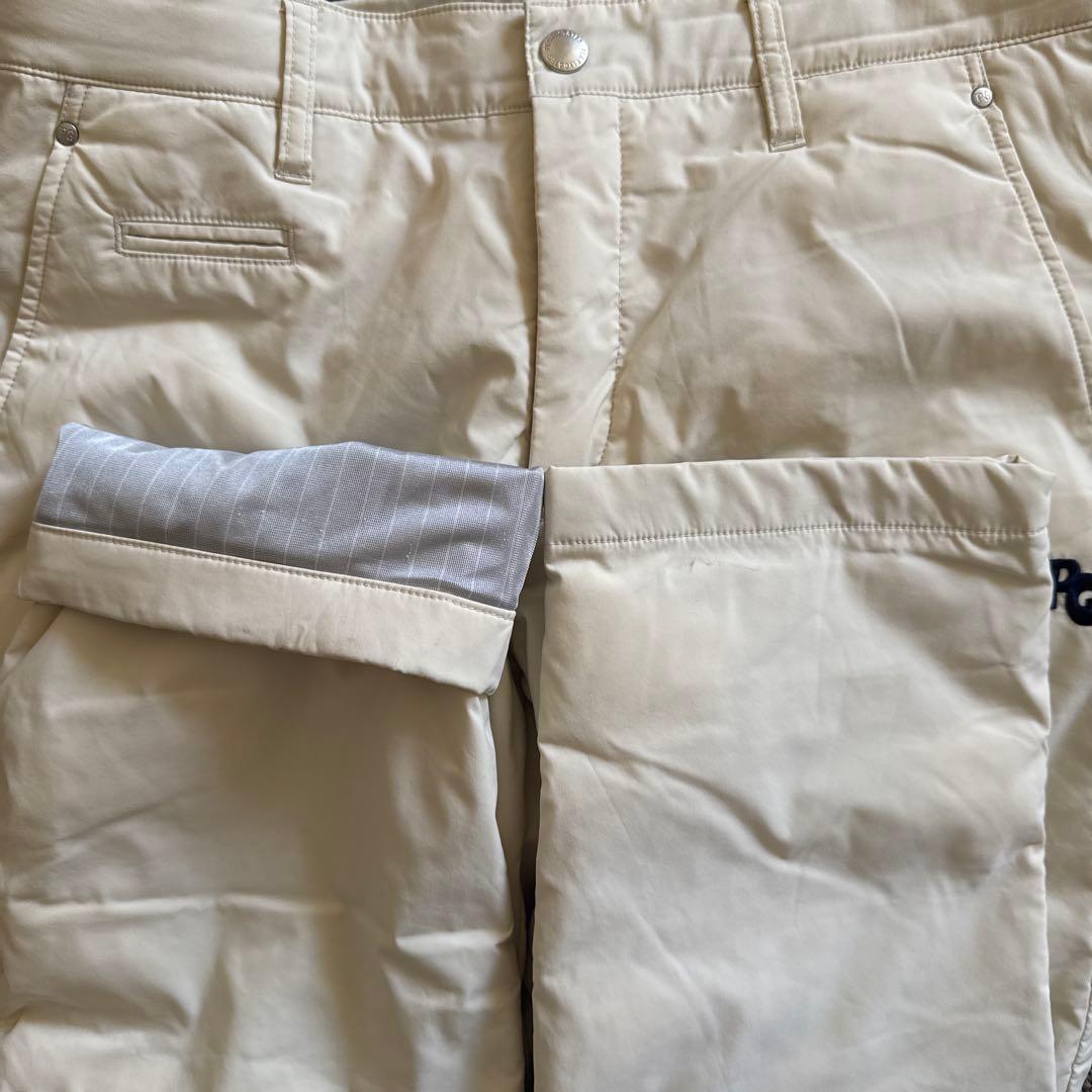 防寒　蓄熱素材　パーリーゲイツ　ダウンパンツ　中綿入 L〜XL相当　オフホワイト