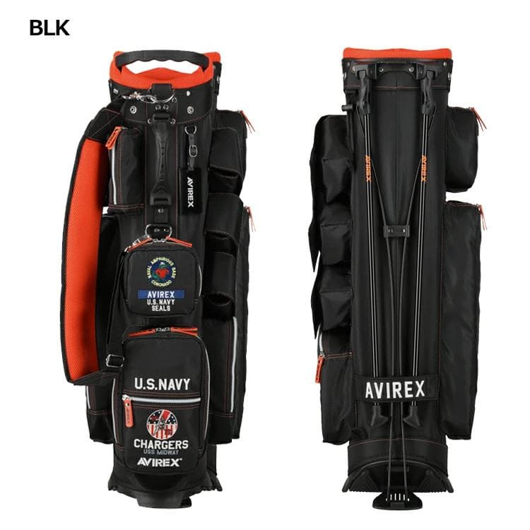 新品 AVIREX アヴィレックスゴルフ スタンド キャディバッグ ブラック
