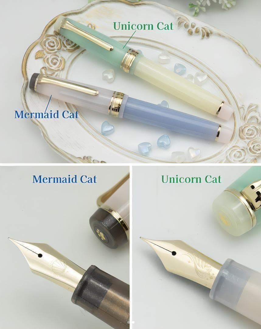 Mavis様　新品 MF nib Poesieオリジナル 万年筆 ユニコーンねこ