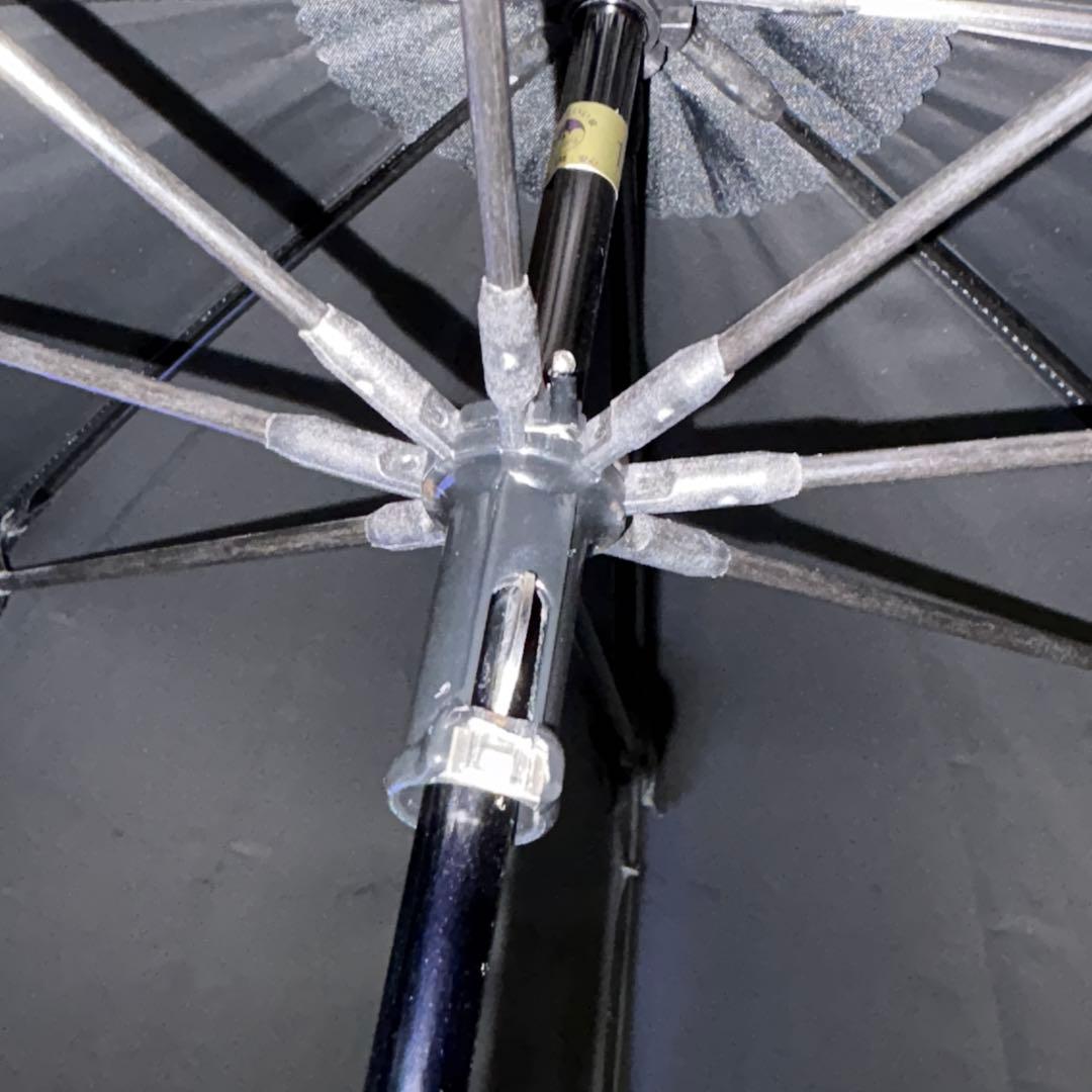 芦屋ロサブラン　日傘 UVカット フリル付き 100%完全遮光晴雨両用50cm黒